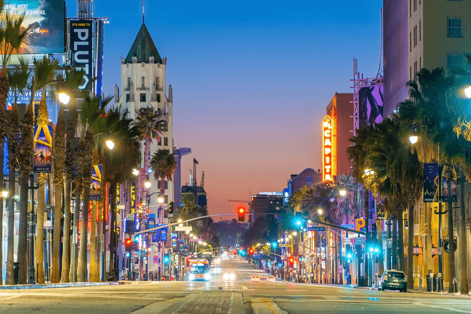 world famous Hollywood Boulevard district in Los Angeles